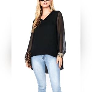 Juicy Couture Chiffon High Low Style V-Neck With Built-in Lining